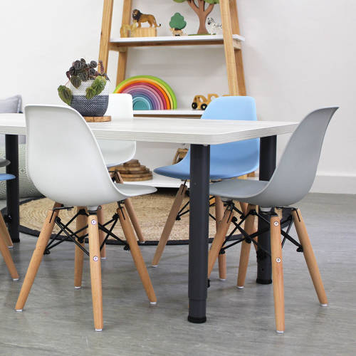 Child Eames Chair Grey & Beech Legs - Set of 4 - Educating Kids