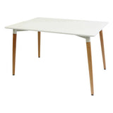 Adult Dining Table White & Beech Legs - 120cmL - Educating Kids