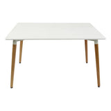 Adult Dining Table White & Beech Legs - 120cmL - Educating Kids