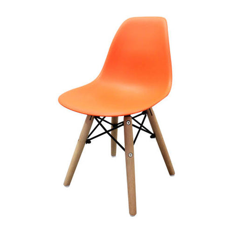 Child Eames Chair Orange & Beech Legs - Set of 4 - Educating Kids