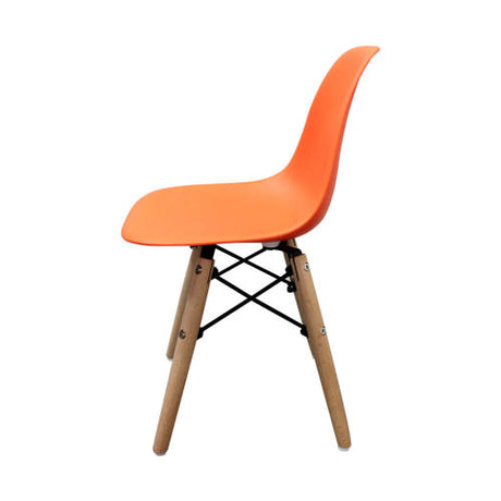 Child Eames Chair Orange & Beech Legs - Set of 4 - Educating Kids