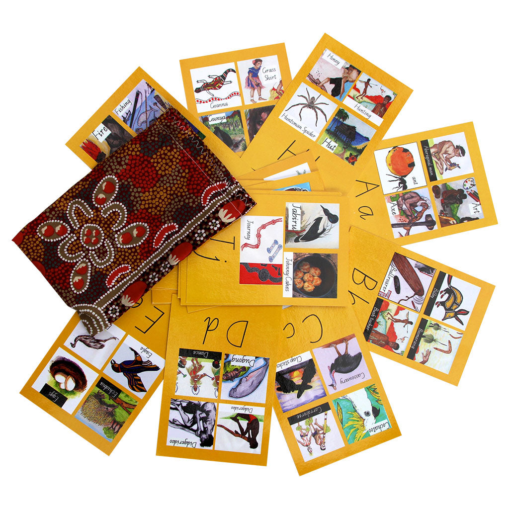 Australia Indigenous Alphabet Flash Cards - QLD Font