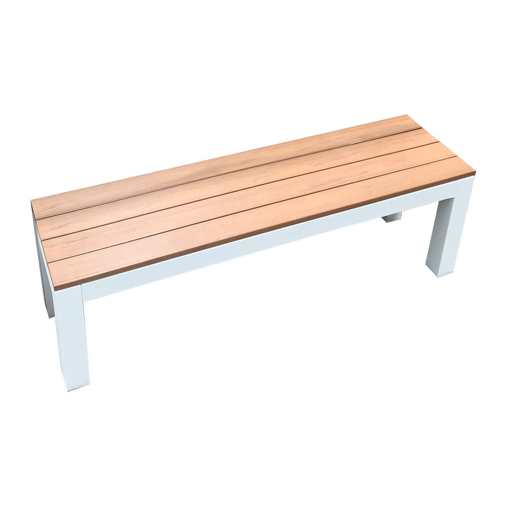 Outdoor Child Bench - Teak-look & White 100x26x32cm