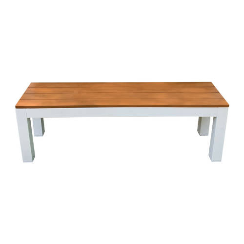 Outdoor Child Bench - Teak-look & White 100x26x32cm - Educating Kids