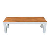 Outdoor Child Bench - Teak-look & White 100x26x32cm - Educating Kids