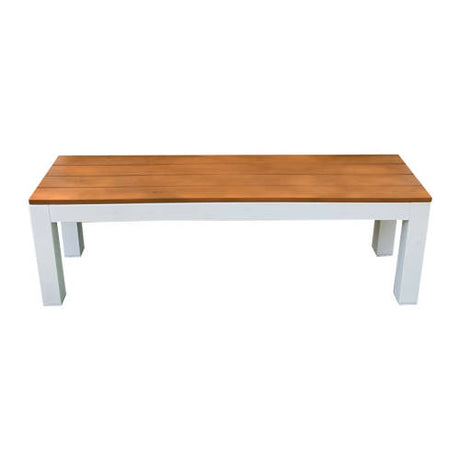 Outdoor Child Bench - Teak-look & White 100x26x32cm - Educating Kids