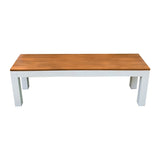 Outdoor Child Bench - Teak-look & White 100x26x32cm