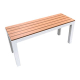 Outdoor Adult Bench - Teak-look & White 100x30x50cm - Educating Kids