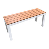 Outdoor Adult Bench - Teak-look & White 100x30x50cm