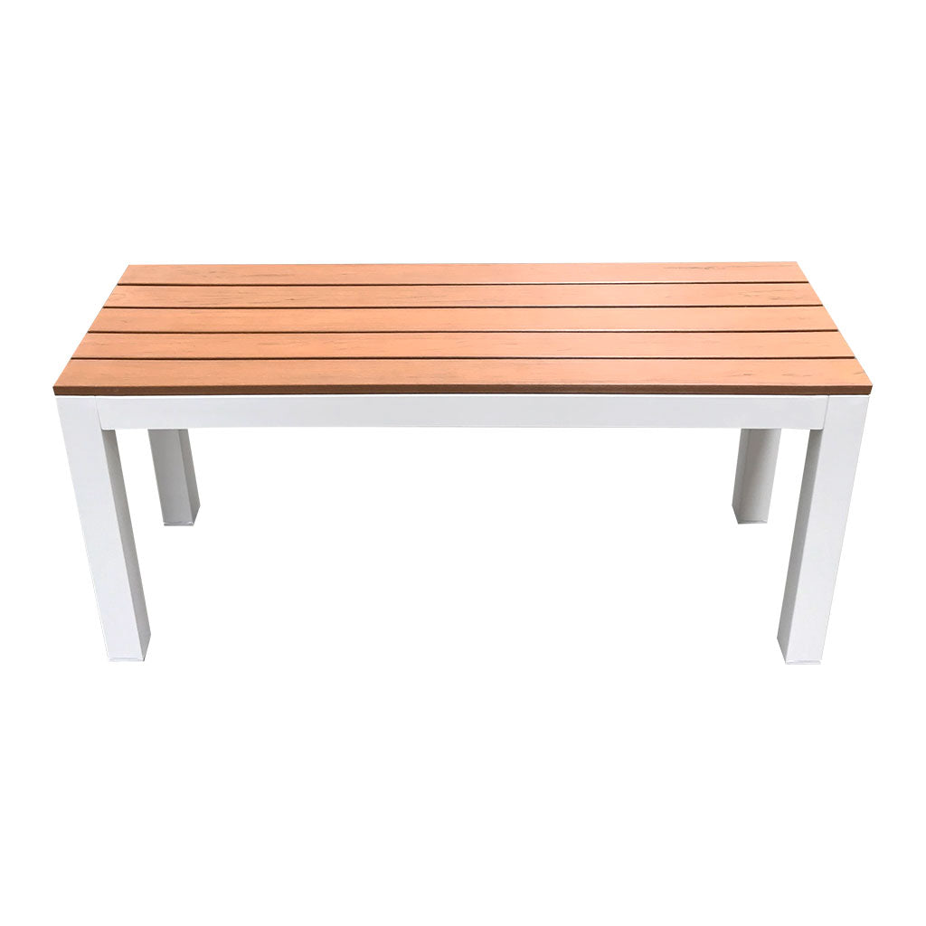Outdoor Adult Bench - Teak-look & White 100x30x50cm