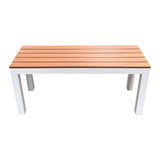Outdoor Adult Bench - Teak-look & White 100x30x50cm