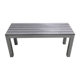Outdoor Adult Bench Seat - Charcoal 100x30x50cm - Educating Kids