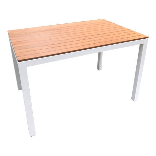 Outdoor Adult Table - Teak-look & White 120x80x75cm - Educating Kids