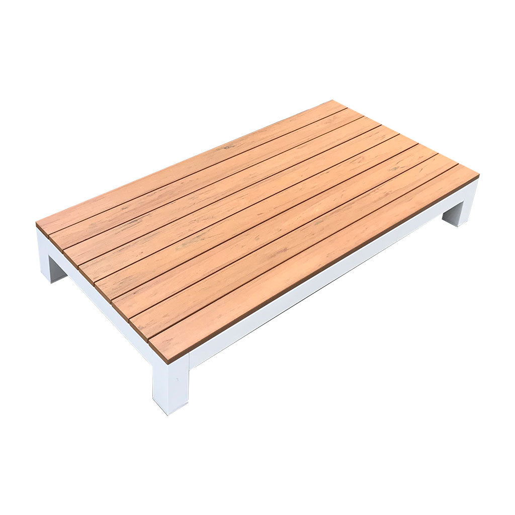 Outdoor Platform Stage - Teak-look & White 100x50x15cm