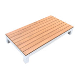 Outdoor Platform Stage - Teak-look & White 100x50x15cm