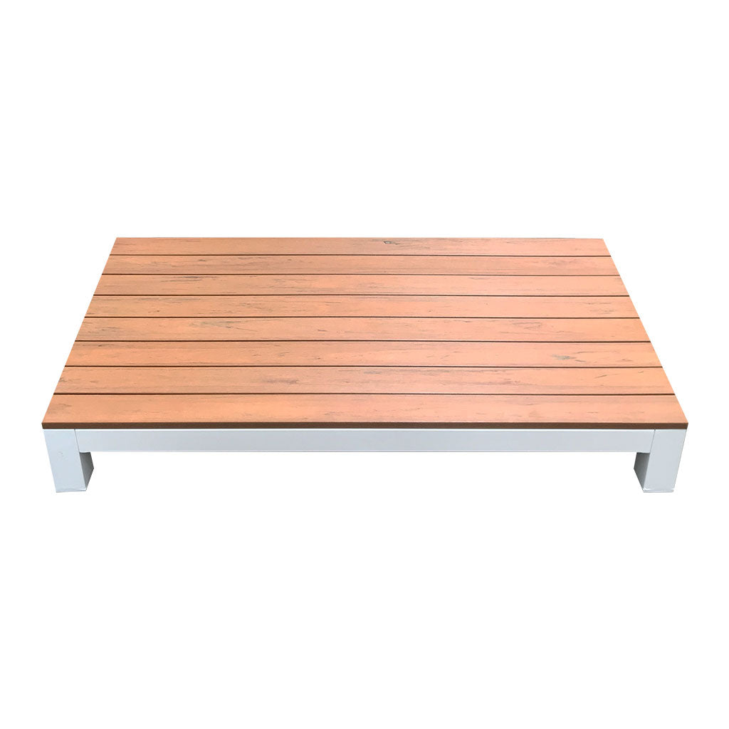 Outdoor Platform Stage - Teak-look & White 100x50x15cm