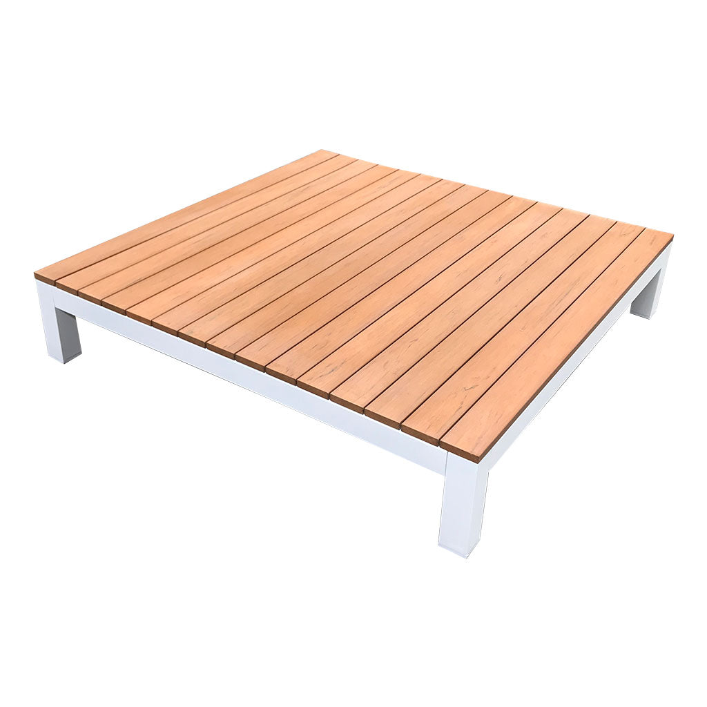 Outdoor Platform Stage - Teak-look & White 100x100x20cm