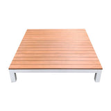 Outdoor Platform Stage - Teak-look & White 100x100x20cm - Educating Kids