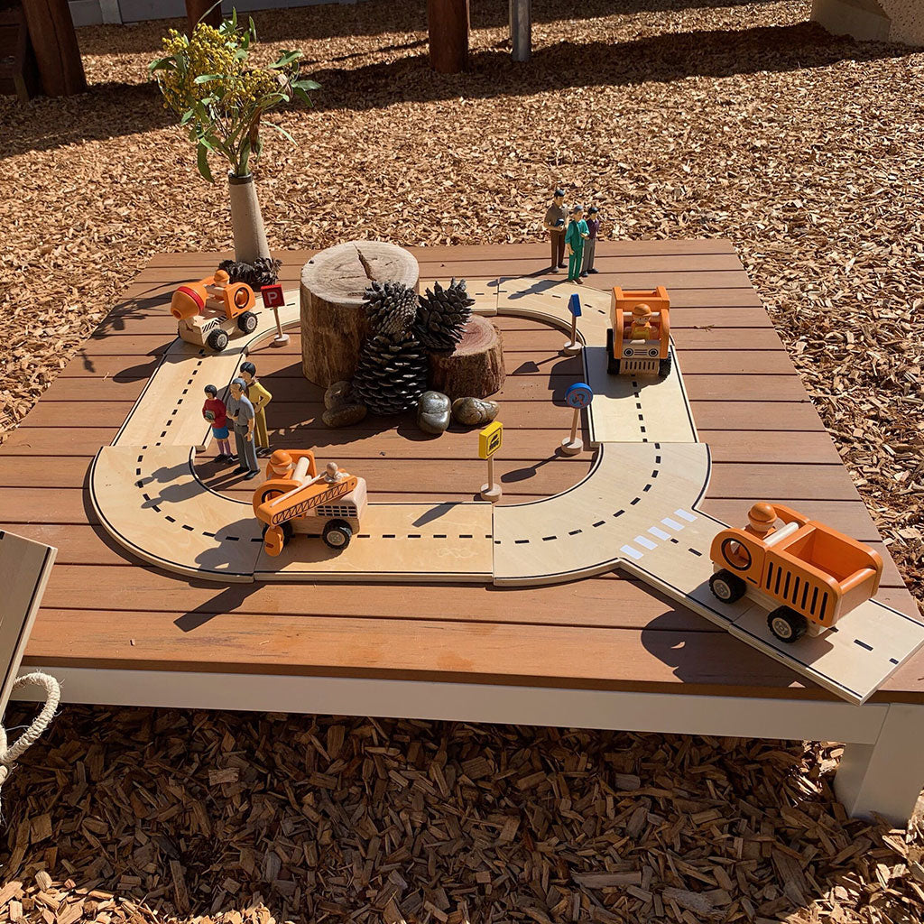 Outdoor Platform Stage - Teak-look & White 100x100x20cm