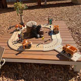 Outdoor Platform Stage - Teak-look & White 100x100x20cm