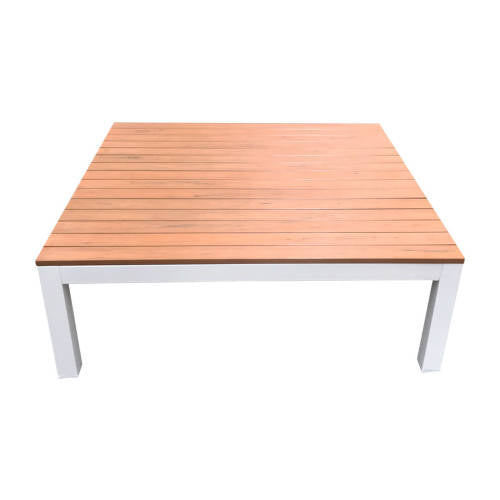Outdoor Platform Stage - Teak-look & White 100x100x35cm - Educating Kids