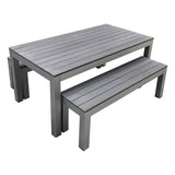 Outdoor Child Table & Bench Set - Charcoal