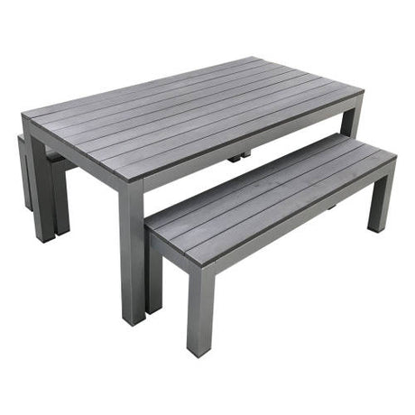 Outdoor Child Table & Bench Set - Charcoal - Educating Kids