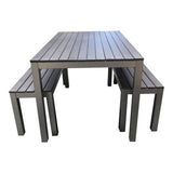 Outdoor Child Table & Bench Set - Charcoal - Educating Kids