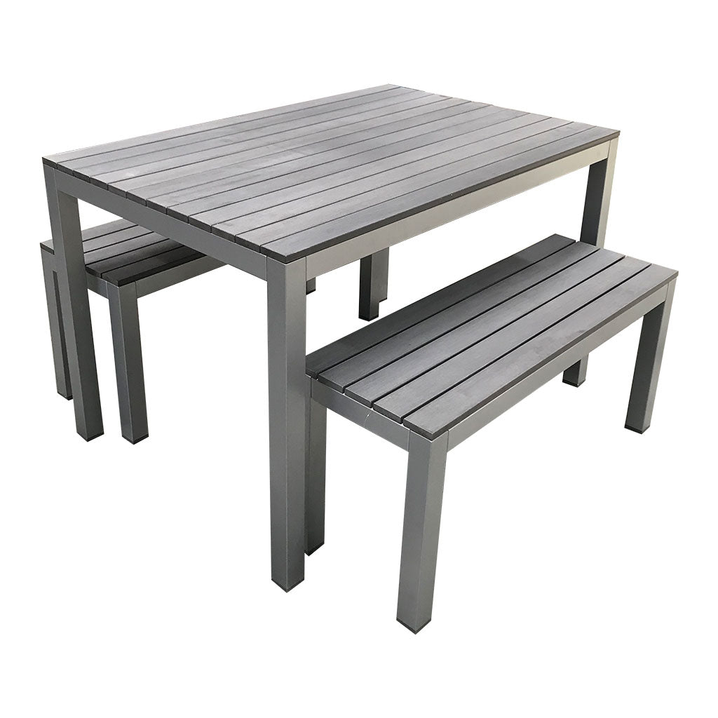 Outdoor Adult Table & Bench Set - Charcoal