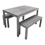 Outdoor Adult Table & Bench Set - Charcoal