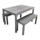 Outdoor Adult Table & Bench Set - Charcoal - Educating Kids