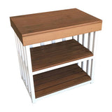 Outdoor Kitchen Bench - Teak-look & White (60x40x60cm) - Educating Kids