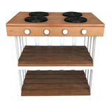 Outdoor Stove - Teak-look & White (60x40x60cm)