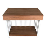 Toddler Outdoor Kitchen Bench - Teak-look & White (60x40x45cm)