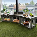 Toddler Outdoor Kitchen Bench - Charcoal (60x40x45cm) - Educating Kids