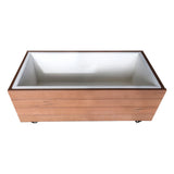 Outdoor Planter Box - Teak-look and White (80x40x30cm)