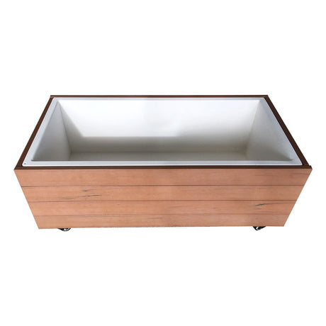 Outdoor Planter Box - Teak-look and White (80x40x30cm)