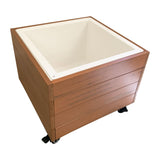 Outdoor Planter Box - Teak-look & White (40x40x30cm)