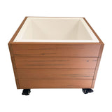 Outdoor Planter Box - Teak-look & White (40x40x30cm)