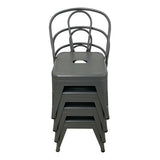 Set of 4 - Child Tolix Chair Charcoal - 30cmH - Educating Kids