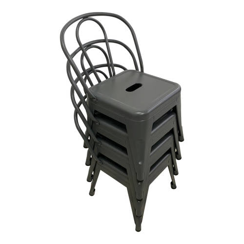 Set of 4 - Child Tolix Chair Charcoal - 30cmH - Educating Kids