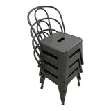 Set of 4 - Child Tolix Chair Charcoal - 30cmH - Educating Kids