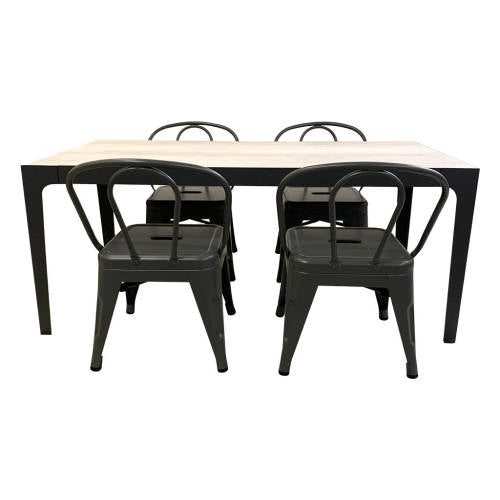 Set of 4 - Child Tolix Chair Charcoal - 30cmH - Educating Kids