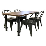 Set of 4 - Child Tolix Chair Charcoal - 30cmH - Educating Kids