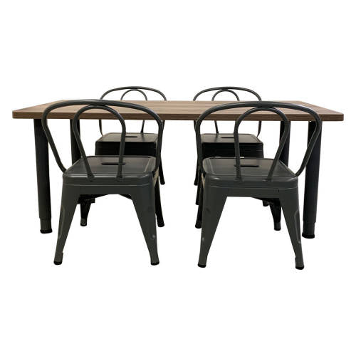 Set of 4 - Child Tolix Chair Charcoal - 30cmH - Educating Kids