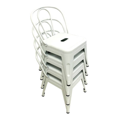 Set of 4 - Child Tolix Chair White - 30cmH - Educating Kids