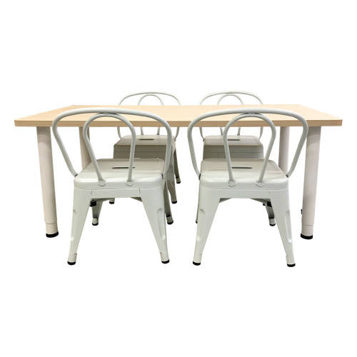 Set of 4 - Child Tolix Chair White - 30cmH - Educating Kids