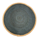 Braided Jute Rug Navy & Natural Border - 150cmD - Educating Kids