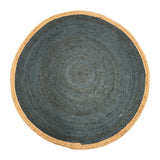 Braided Jute Rug Navy & Natural Border - 150cmD