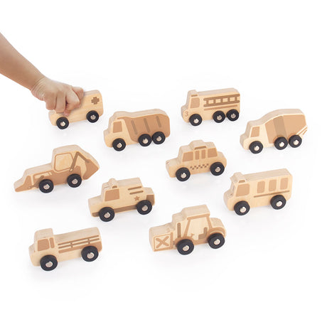 Mini Wooden Trucks - Set of 10